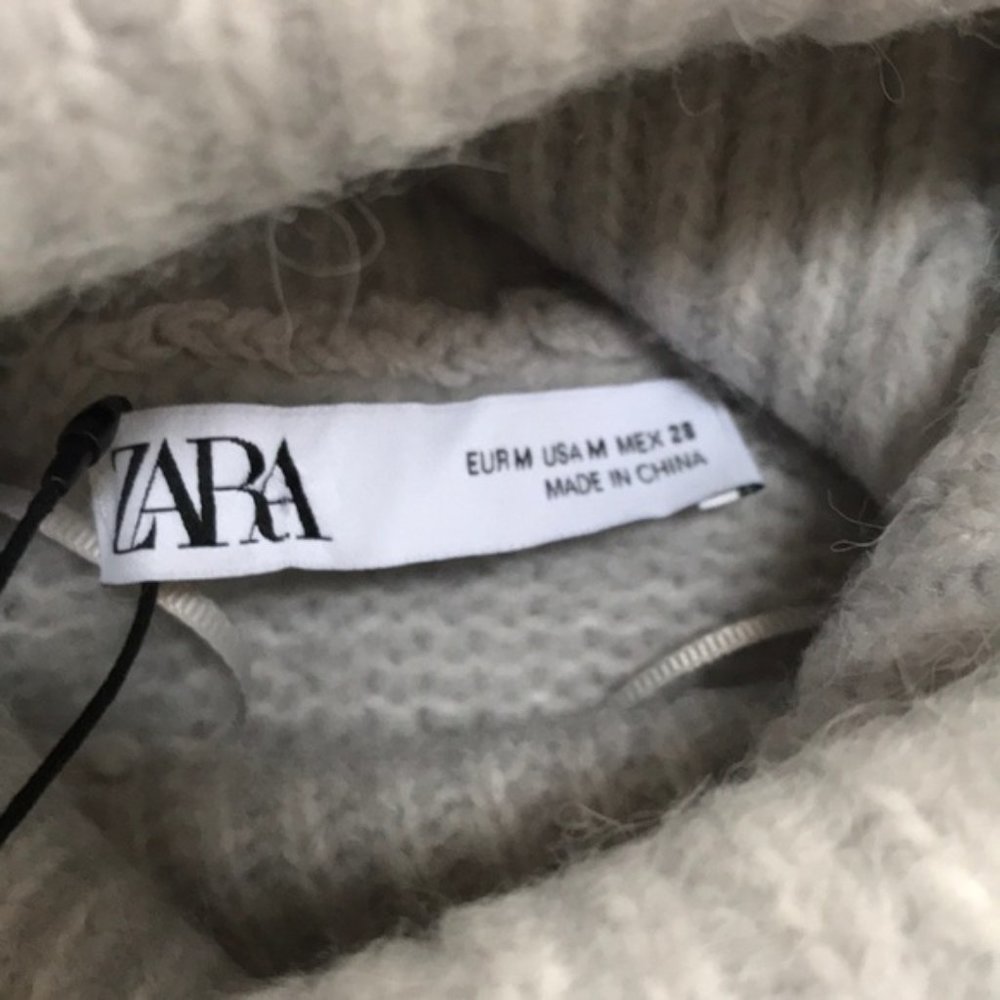 Zara grey chunky rolled neck sweater NWT - Picture 7 of 8